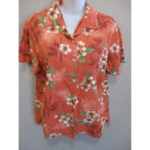 Women's Go Barefoot Aloha Hawaiian Shirt Size Medium Made In USA